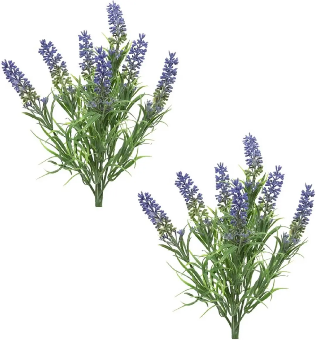 Decoris Lavandula / lavendel kunstplant - 2x stuks - 34 cm - bosje/bundel - Kunstplanten - nepplanten