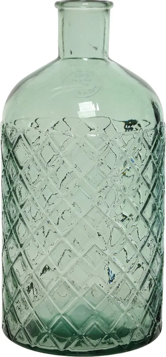Decoris vaas/bloemenvaas gerecycled glas