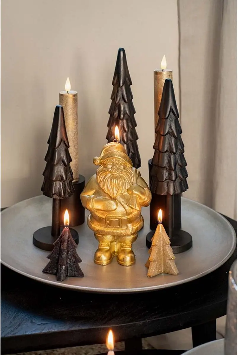 Home Society Kerstkaars Kerstman Goud - 21x14x7cm - afbeelding 2 van 2