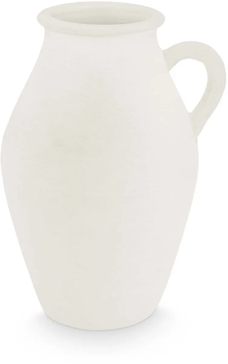 vtwonen Vaas - Decoratie - Bloemenvaas van Terracotta - Wit - 24x36cm