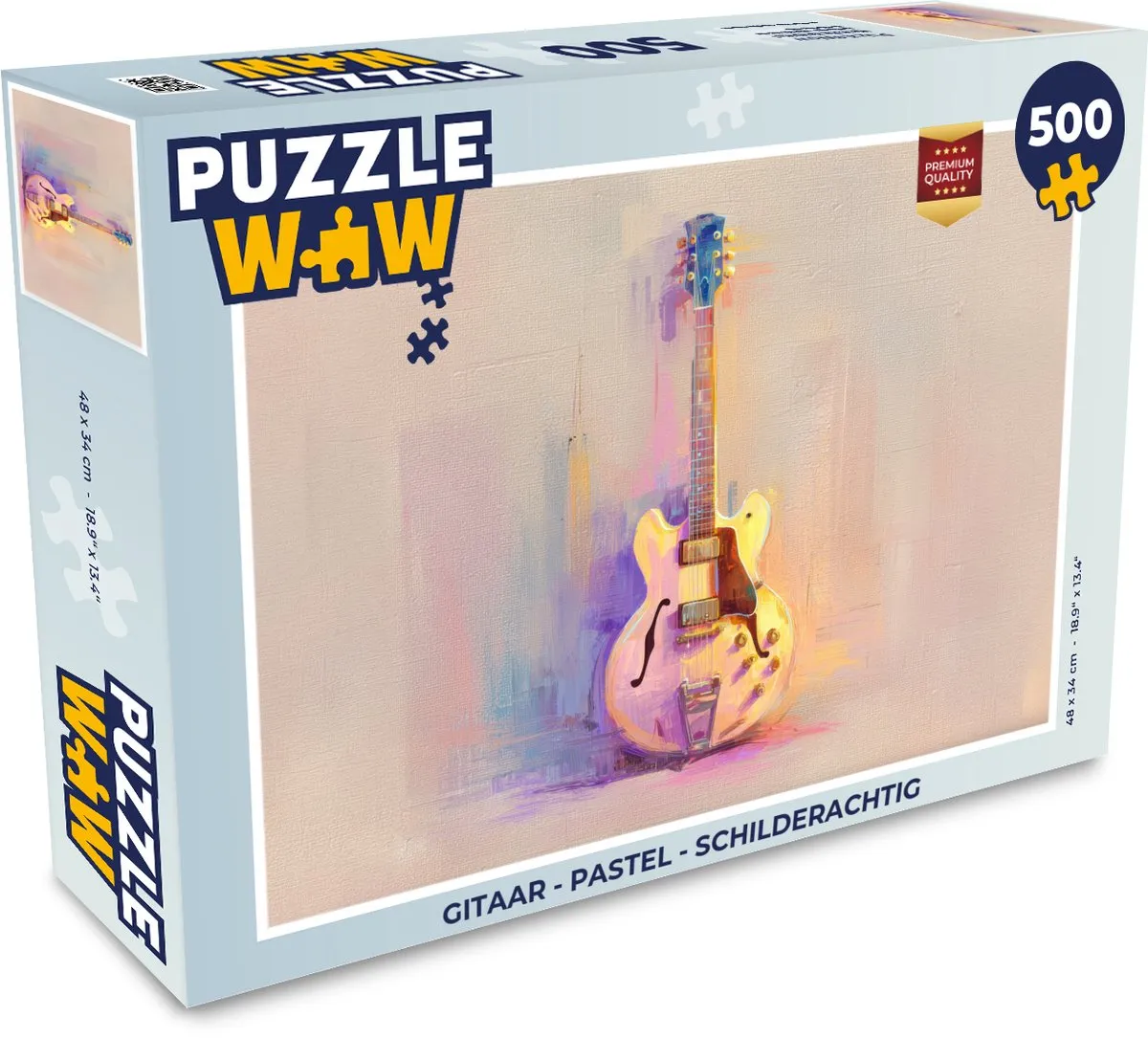 PuzzleWow Gitaar Pastel Legpuzzel 500 Stuks