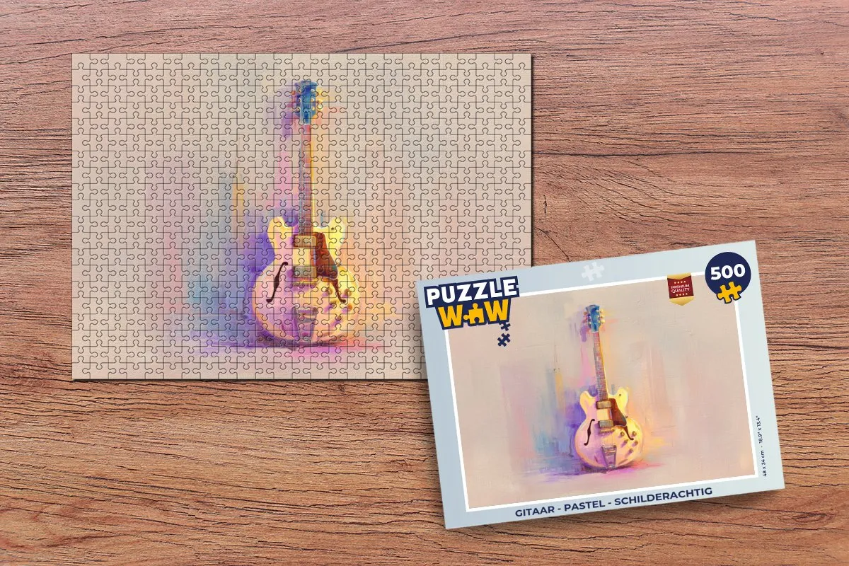 PuzzleWow Gitaar Pastel Legpuzzel 500 Stuks