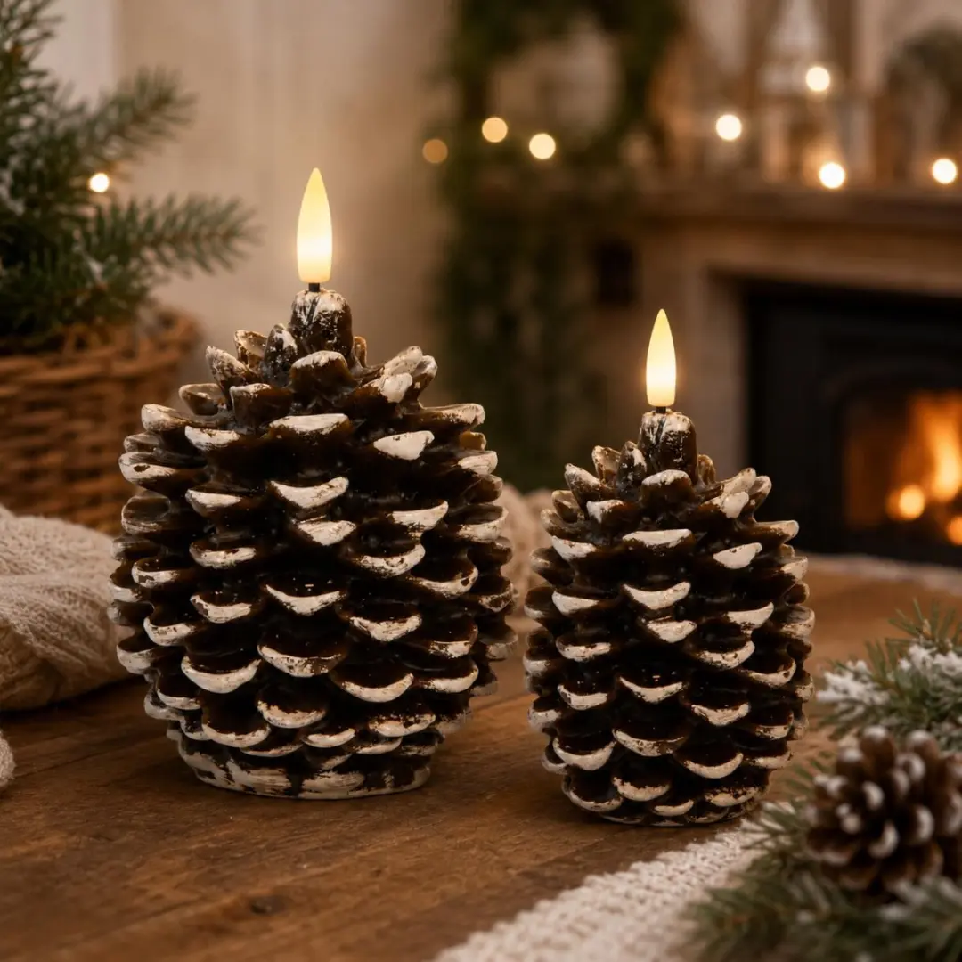 Anna's Collection Dennenappel LED kaarsen