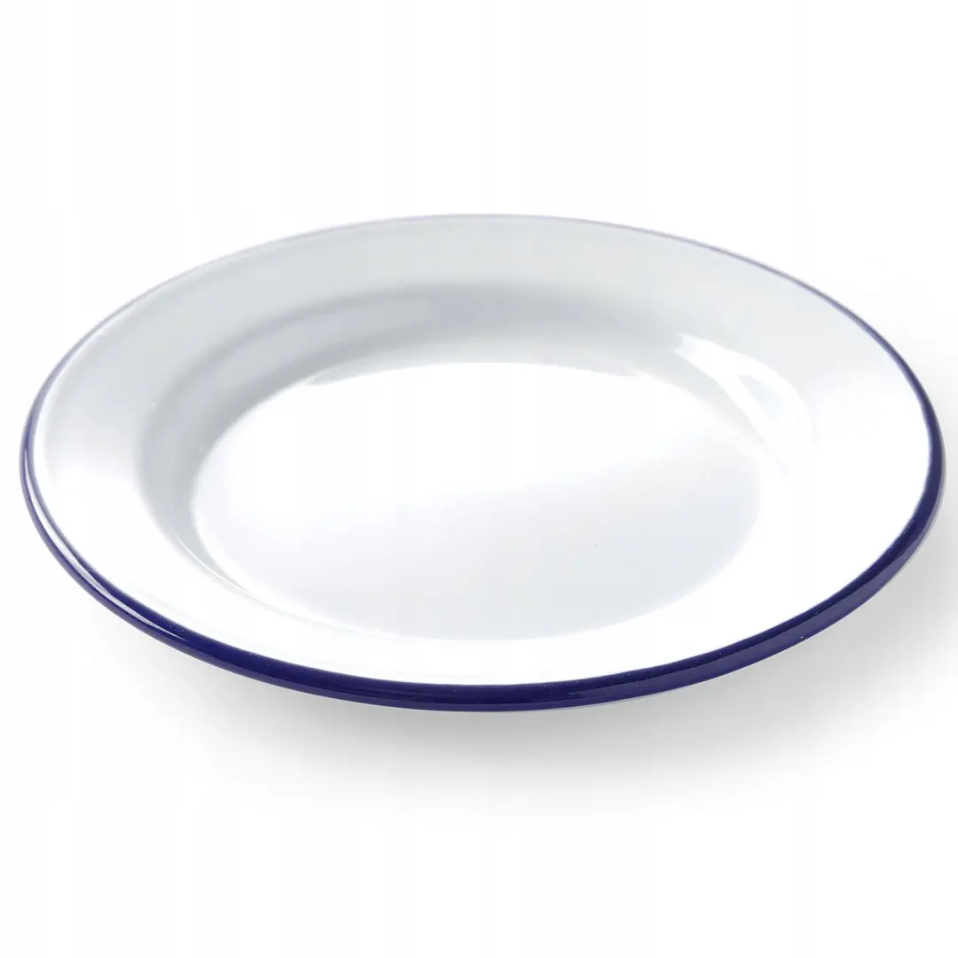 Hendi Emalieren Plat Bord Staal Blauwe Rand 200mm