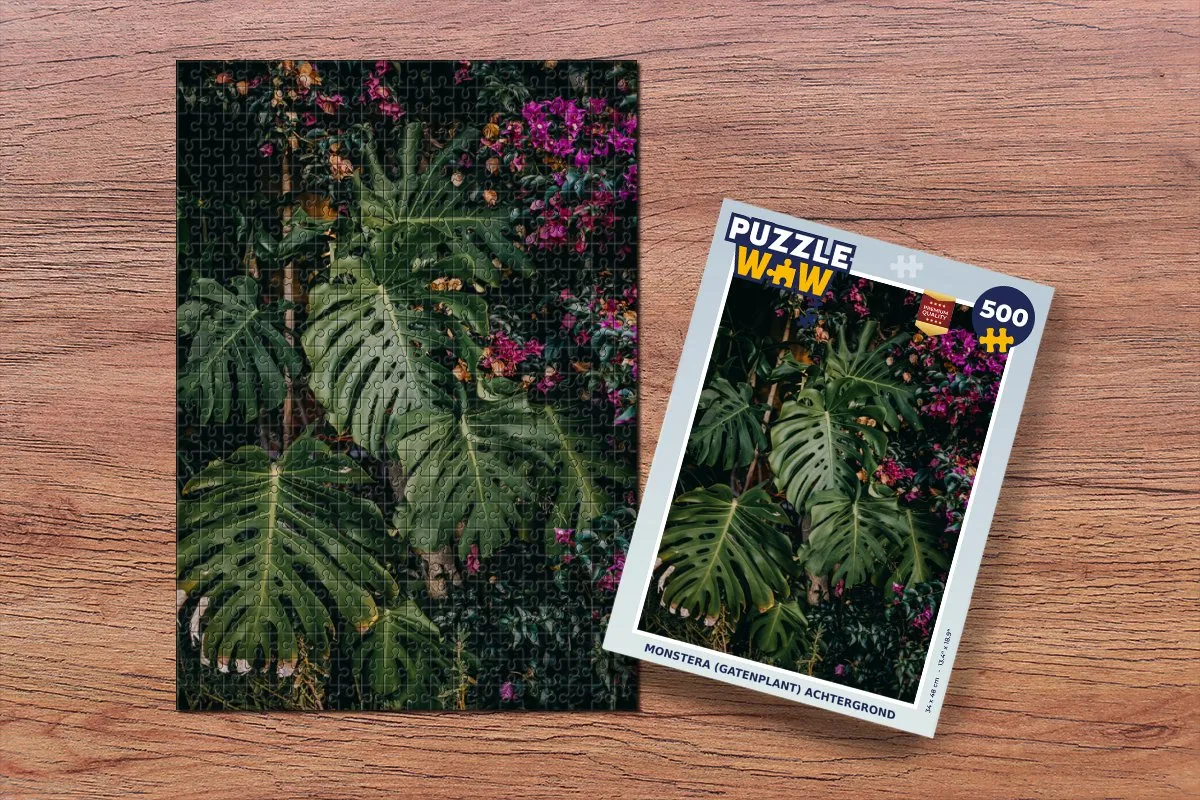PuzzleWow Monstera Legpuzzel 500 Stuks - Multicolor