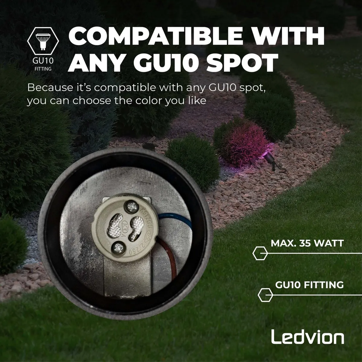 LEDVION RGBWW Prikspots Antraciet IP65 5W - 2M
