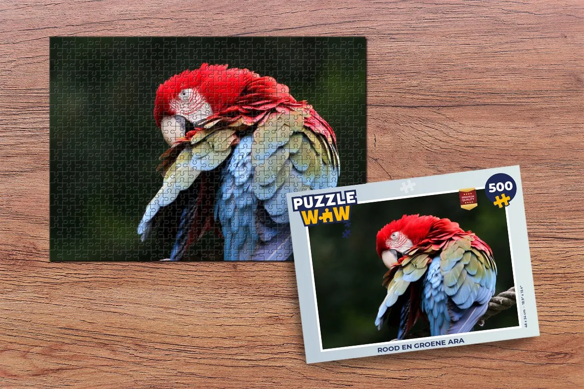 PuzzleWow Papegaai Legpuzzel 500 Stuks - Multicolor