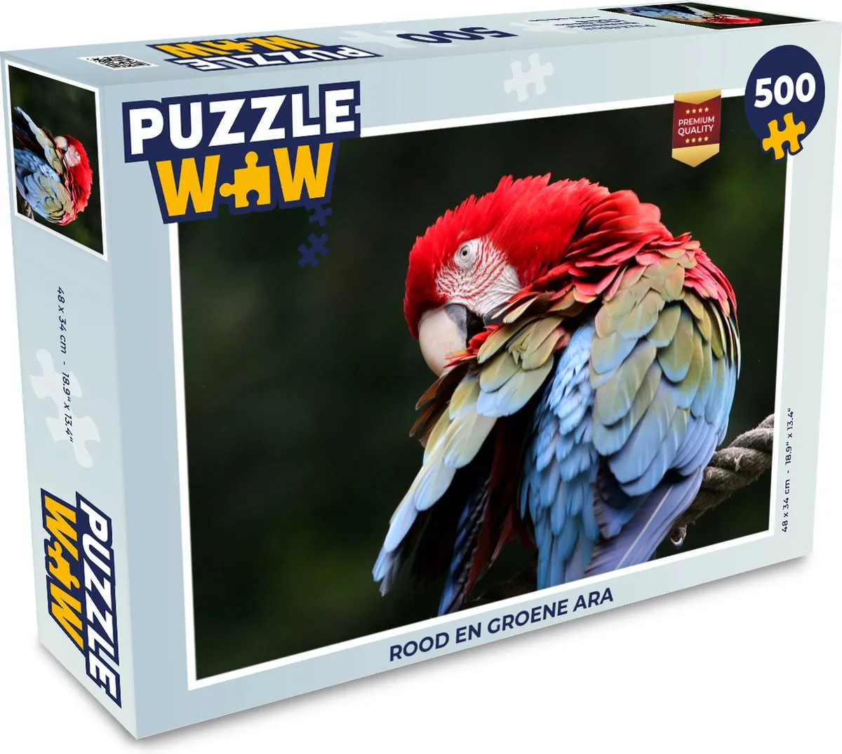 PuzzleWow Papegaai Legpuzzel 500 Stuks - Multicolor