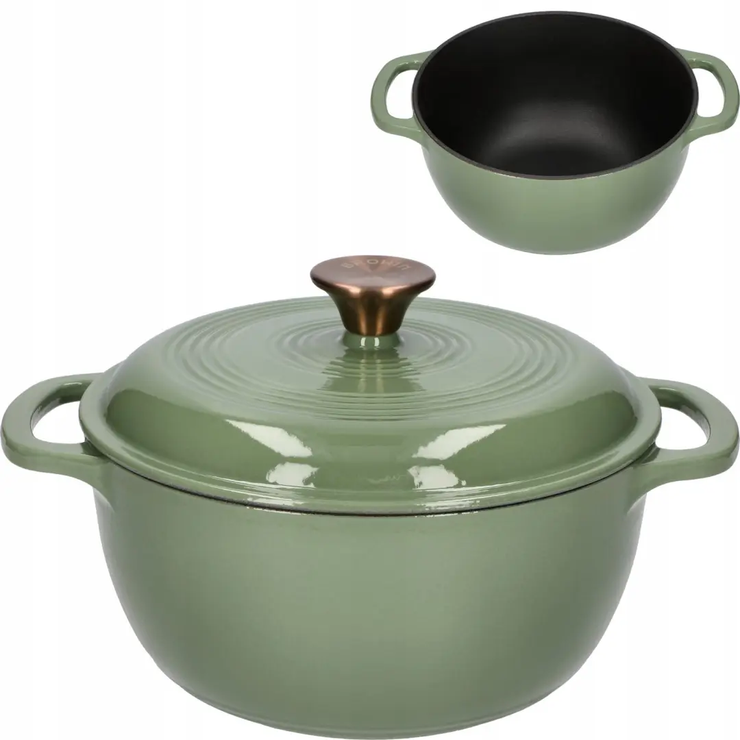 Emmeren Gietijzeren Pan Saliegroen 4.5L