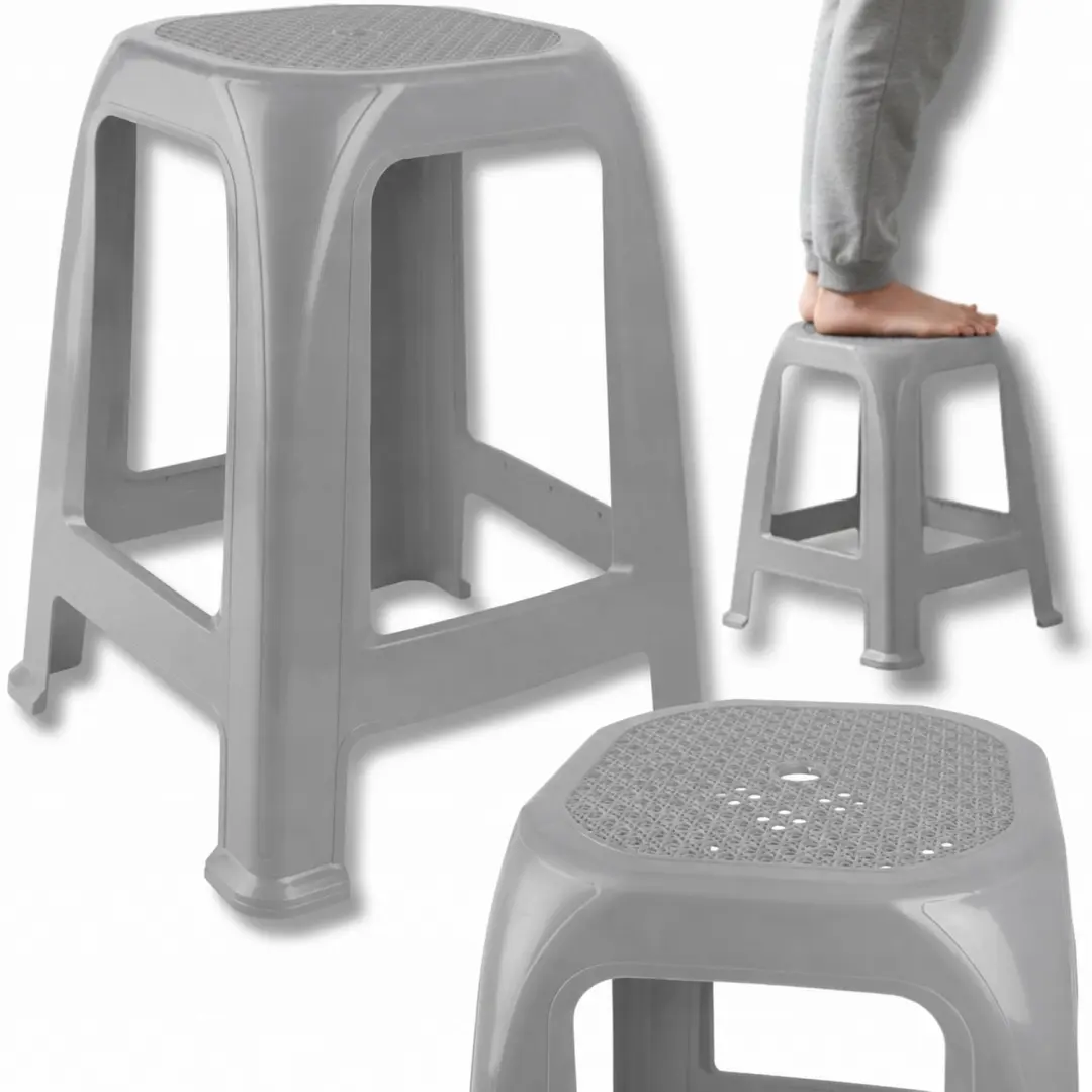 Grijze Kunststof Keuken Kruk 46cm