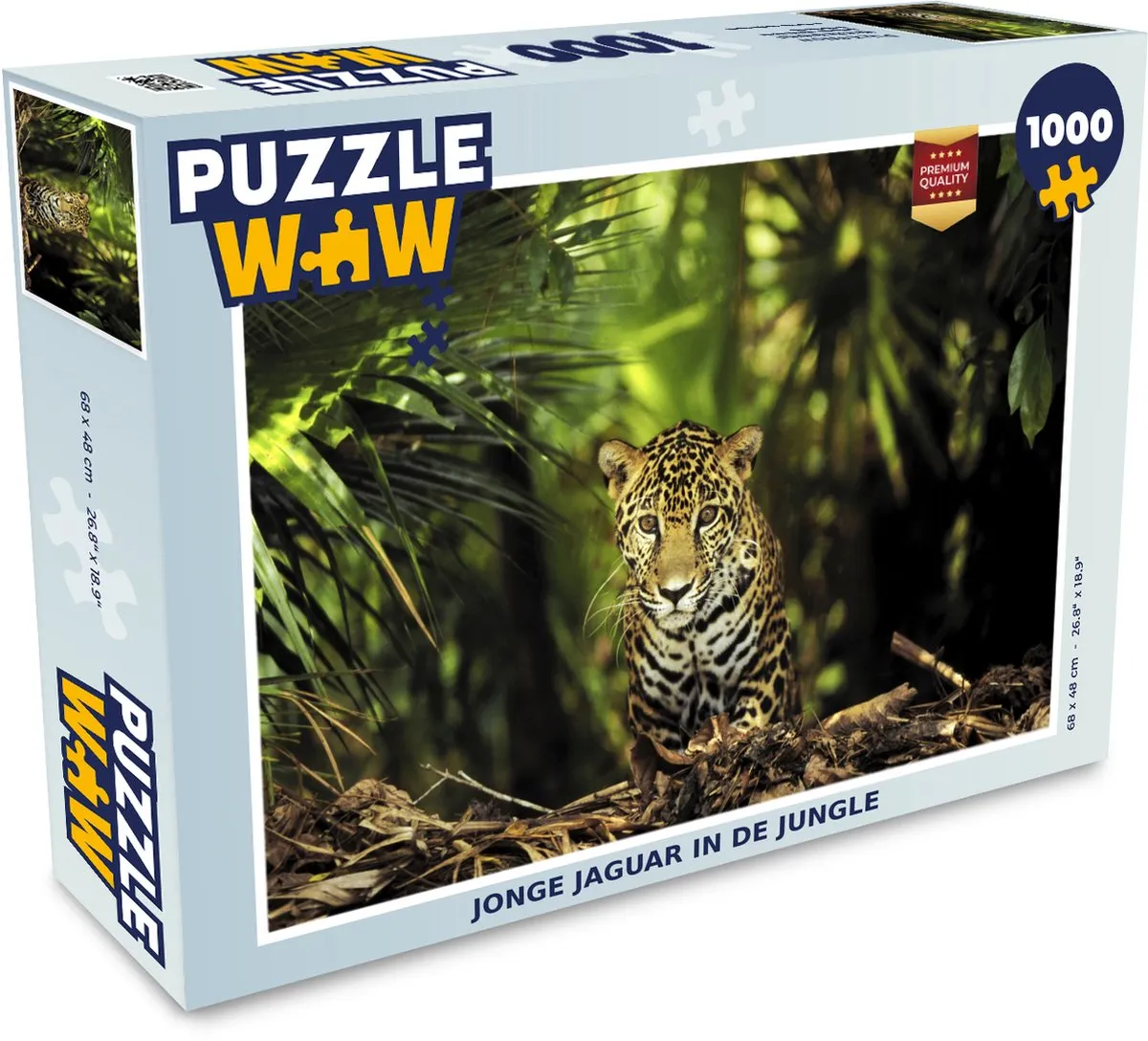 PuzzleWow Legpuzzel Jonge Jaguar Jungle 1000 Stuks
