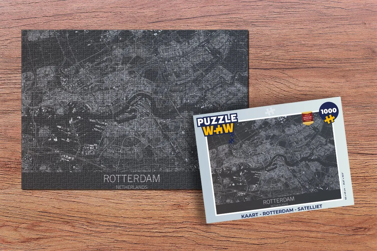 PuzzleWow Rotterdam Satelliet Legpuzzel 1000 Stuks - Multicolor