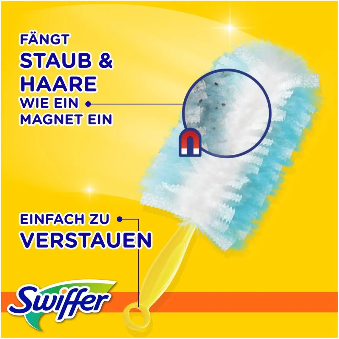 Swiffer Stofmagneet Startset - 1 Handvat + 1 Navuldoek - afbeelding 4 van 6