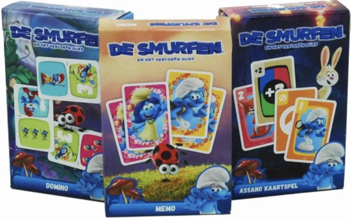 De Smurfen Kaartspelletjes - Domino/Assano - 4 Spelers
