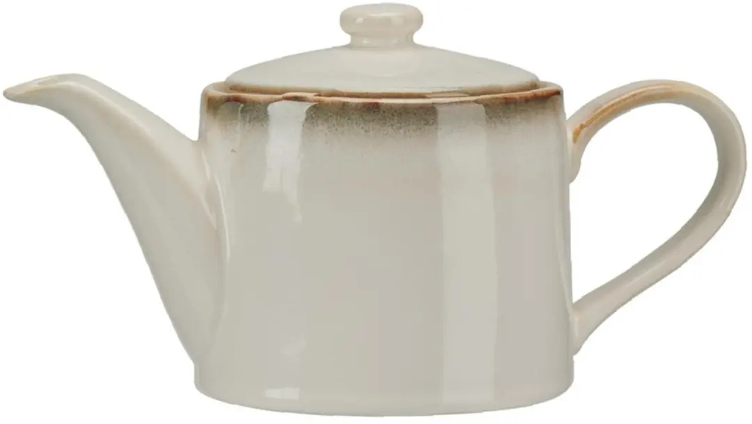 Excellent Housdeware Theepot Oriental - keramiek - 900 ml - grijs - met deksel