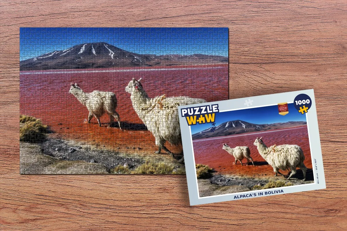 PuzzleWow Alpaca's Legpuzzel 1000 Stuks - Multicolor