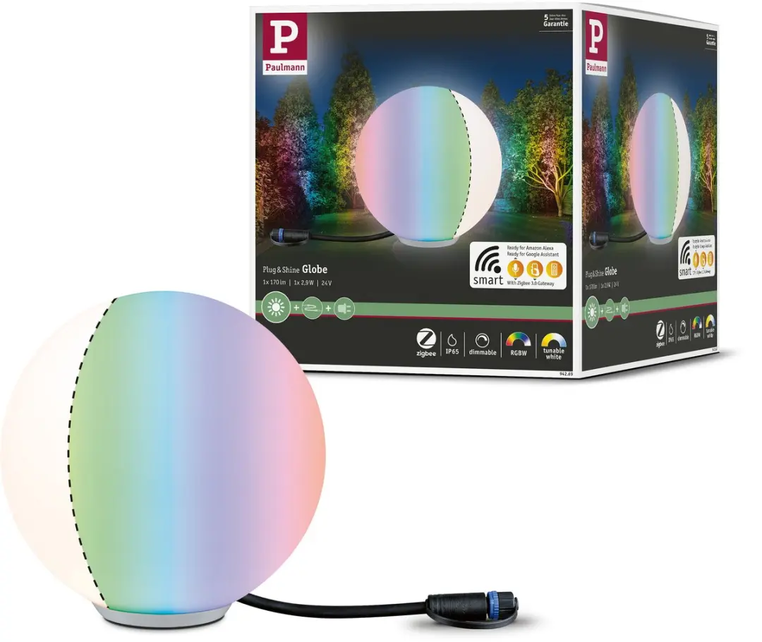 Paulmann Plug & Shine Globe Zigbee RGBW 2,9W