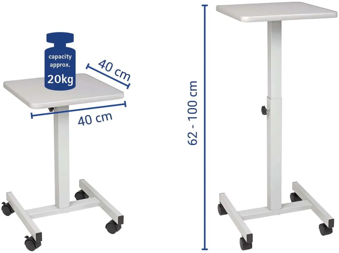 MAUL Statafel 38x38cm Grijs - met wielen - afbeelding 5 van 5