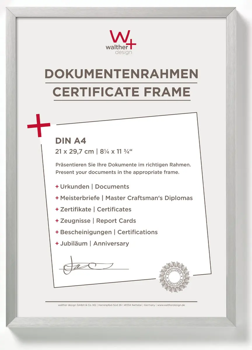 Walther Chair Aluminium Fotolijst 21x29,7cm Zilver