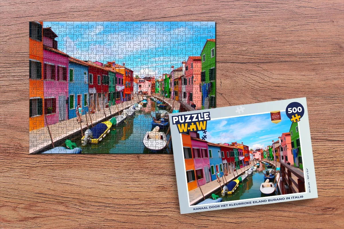 PuzzleWow Puzzel 500 Stuks Burano Italië - Multicolor