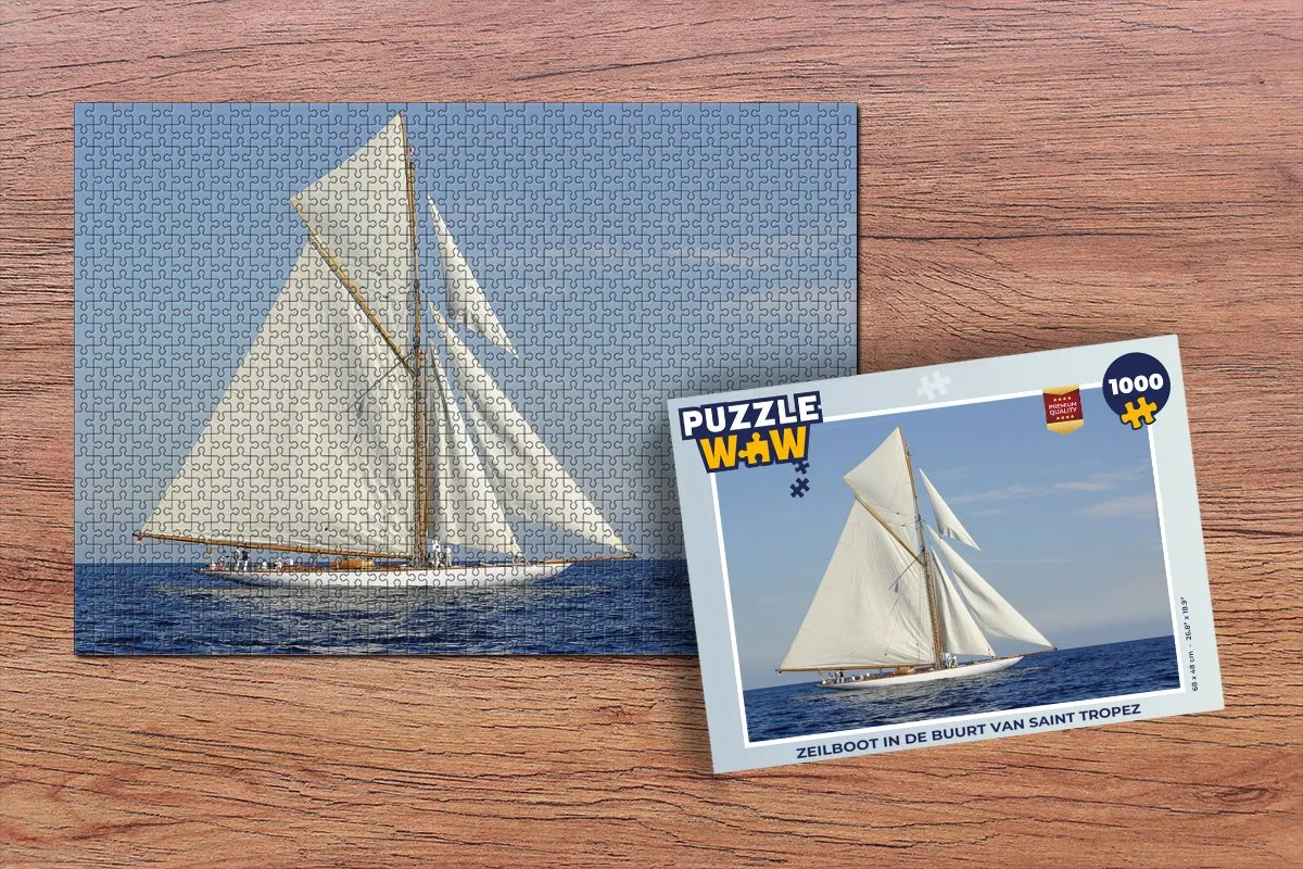 PuzzleWow Zeilboot bij Saint-Tropez Legpuzzel 1000 Stuks - Multicolor