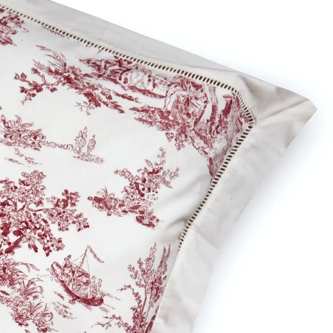 Loberon Toile rouge Beddengoed - Eenpersoons - wit/rood - afbeelding 6 van 6