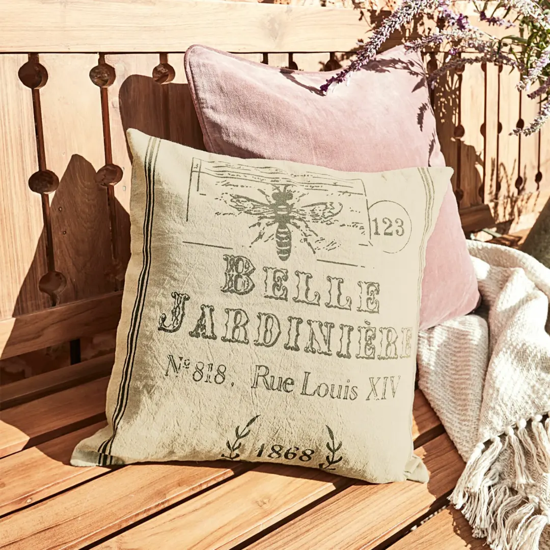 Loberon Kussenhoes Abelle - Beige - afbeelding 4 van 5
