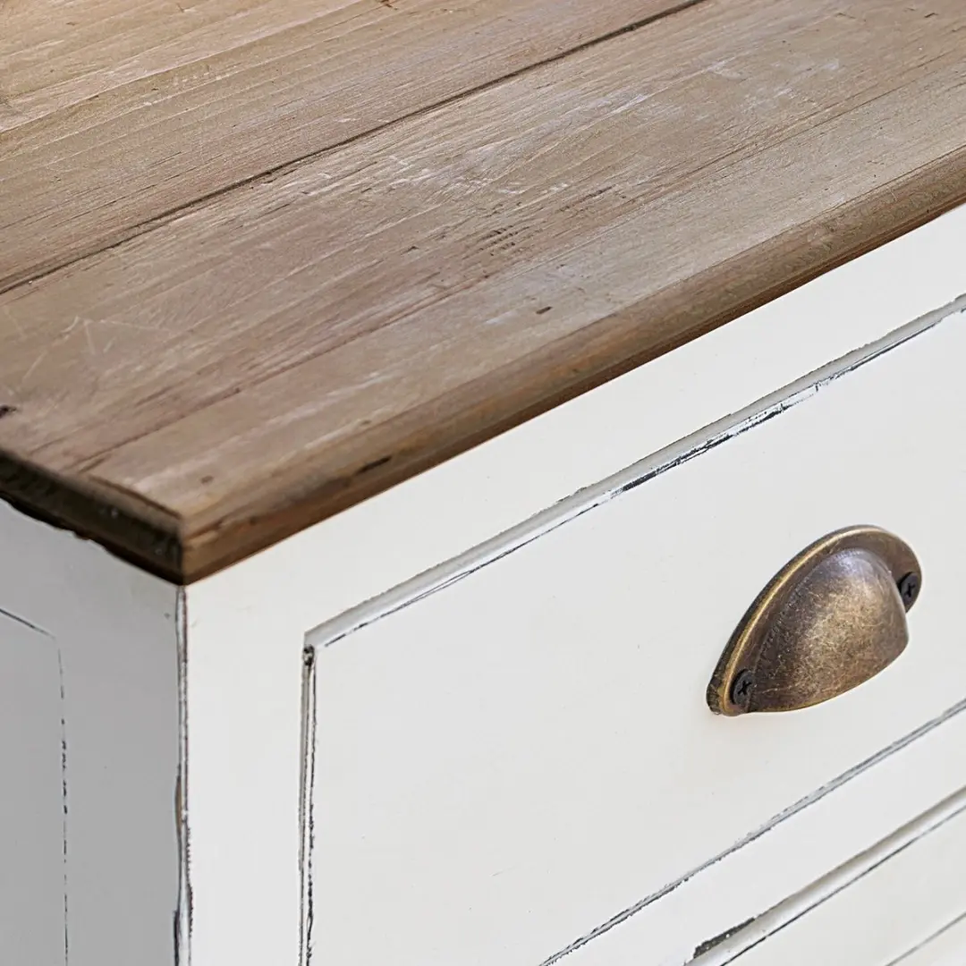 Loberon Belleplain Bureau - Wit/Bruin - afbeelding 2 van 6