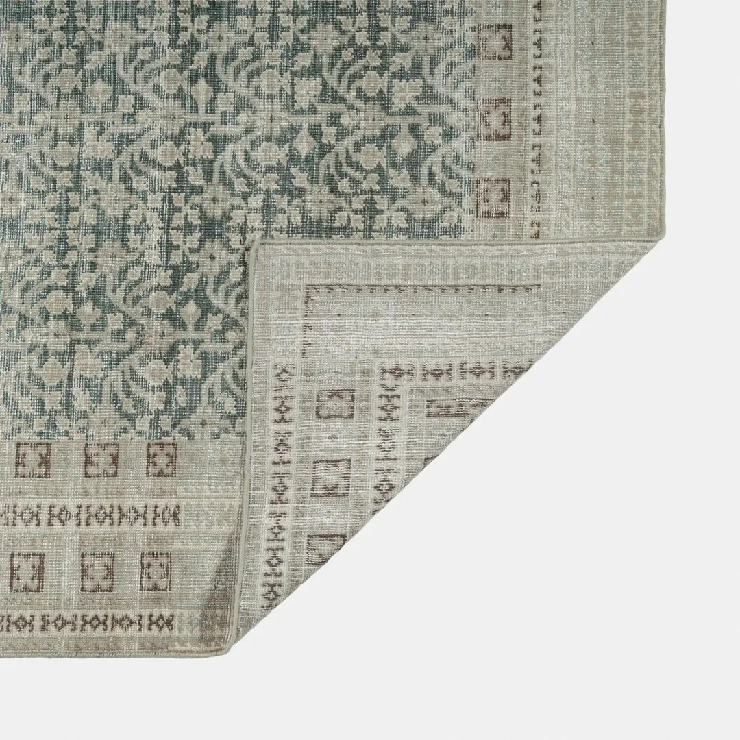 Loberon Nadimah Vloerkleed - Beige/Groen - afbeelding 3 van 5