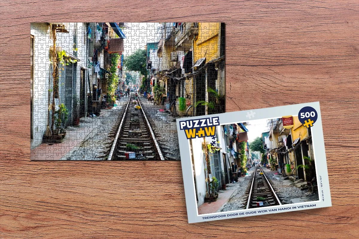 PuzzleWow Hanoi Trein Stad Legpuzzel 500 Stuks - Multicolor