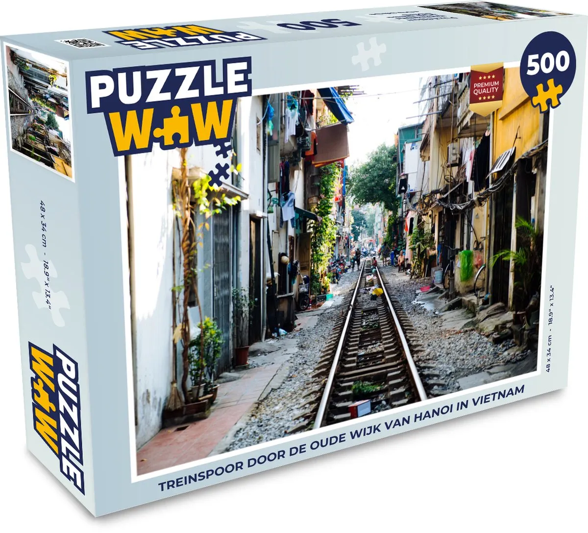 PuzzleWow Hanoi Trein Stad Legpuzzel 500 Stuks - Multicolor
