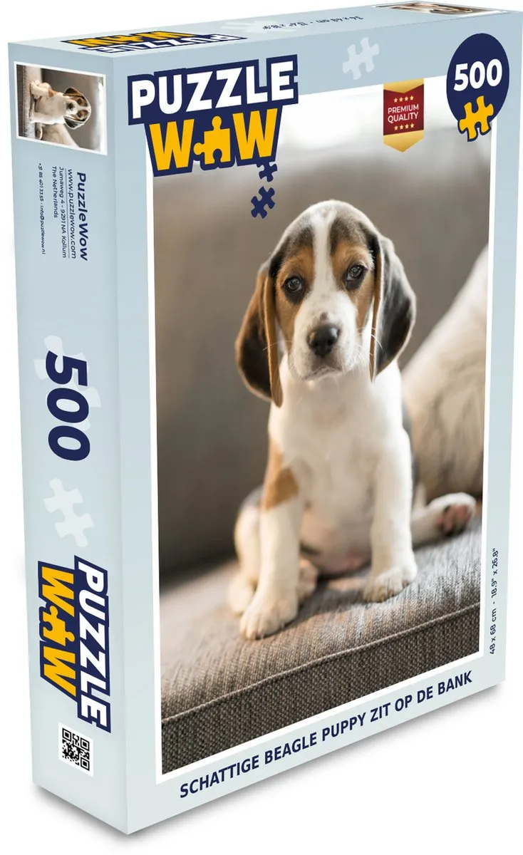 PuzzleWow Legpuzzel Schattige Beagle 500 Stuks