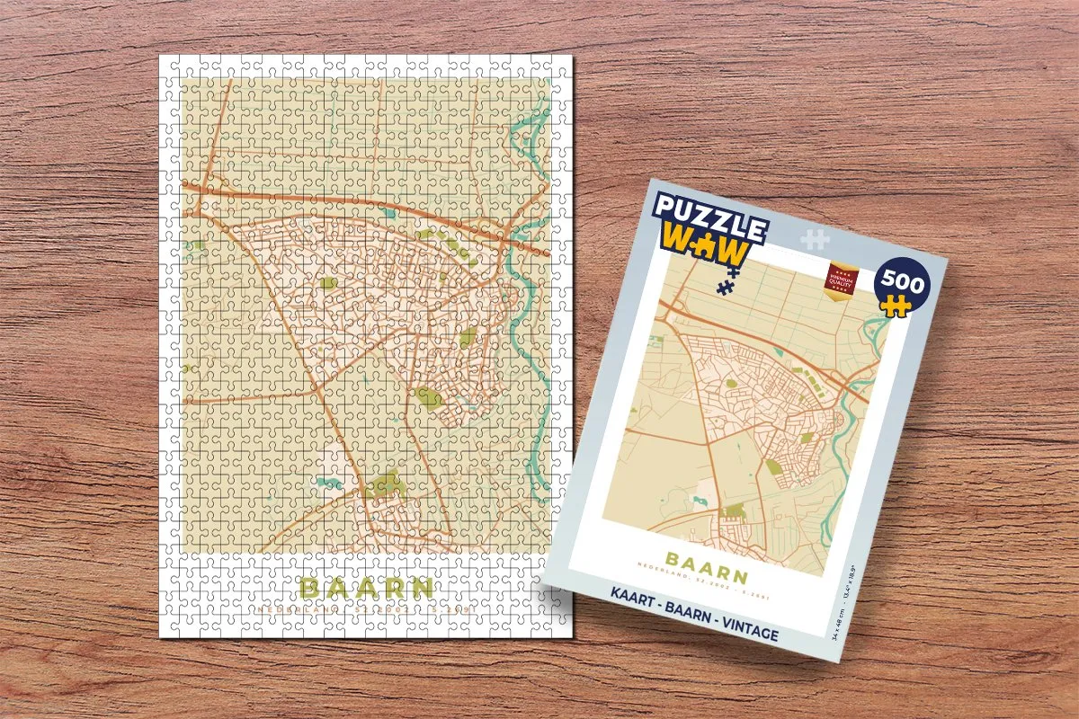 PuzzleWow Baarn Vintage Legpuzzel 500 Stuks - Multicolor