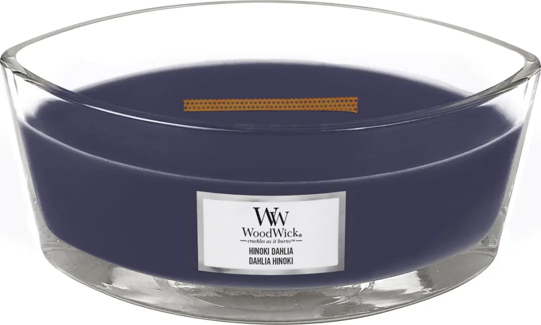WoodWick HeartWick Flame Ellipse Geurkaars Hinoki Dahlia - afbeelding 5 van 6