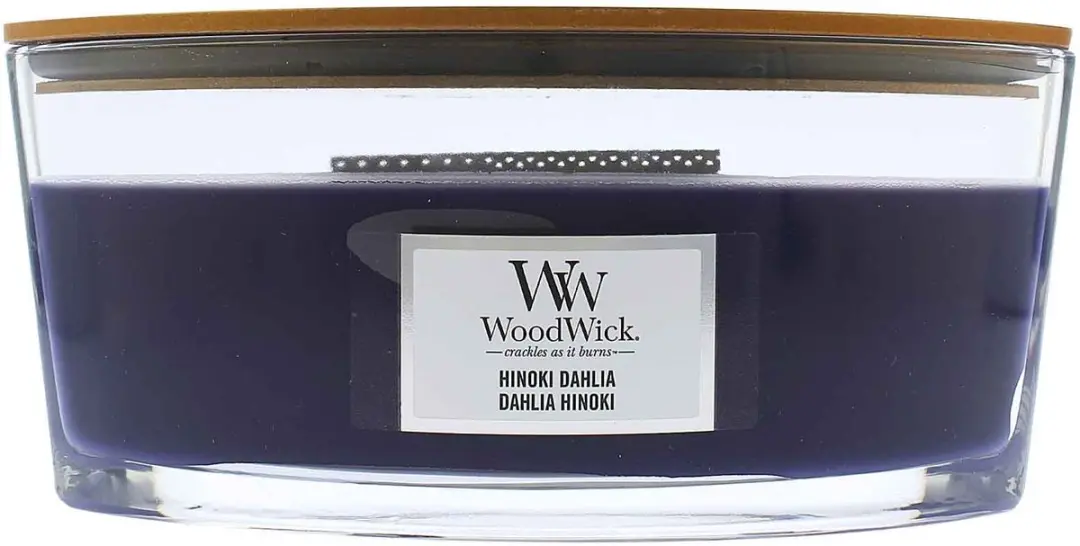 WoodWick HeartWick Flame Ellipse Geurkaars Hinoki Dahlia - afbeelding 6 van 6