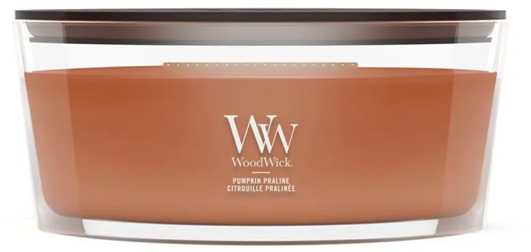 WoodWick Pumpkin Praline Ellipse Geurkaars - 50 branduren - afbeelding 5 van 5