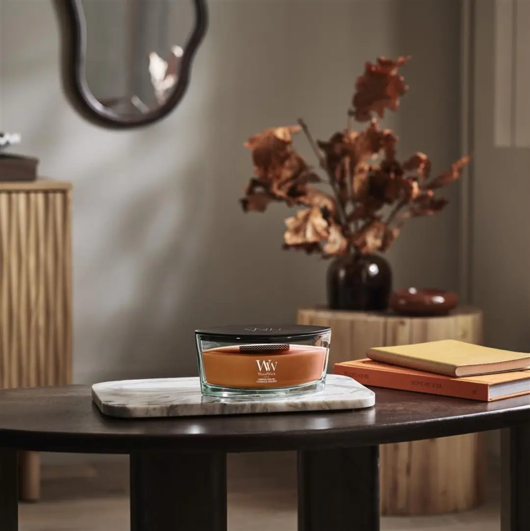 WoodWick Pumpkin Praline Ellipse Geurkaars - 50 branduren - afbeelding 4 van 5