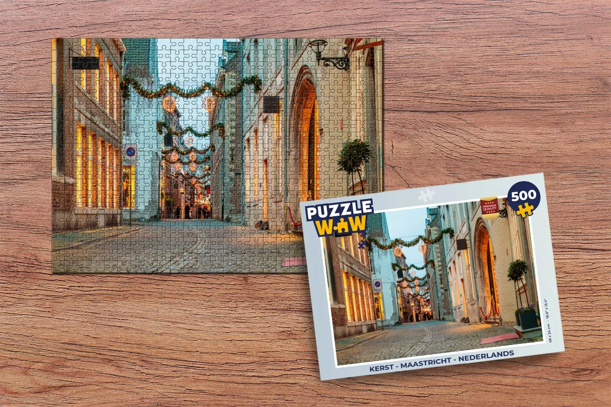PuzzleWow Kerst Maastricht Puzzel 500 Stuks - Multicolor