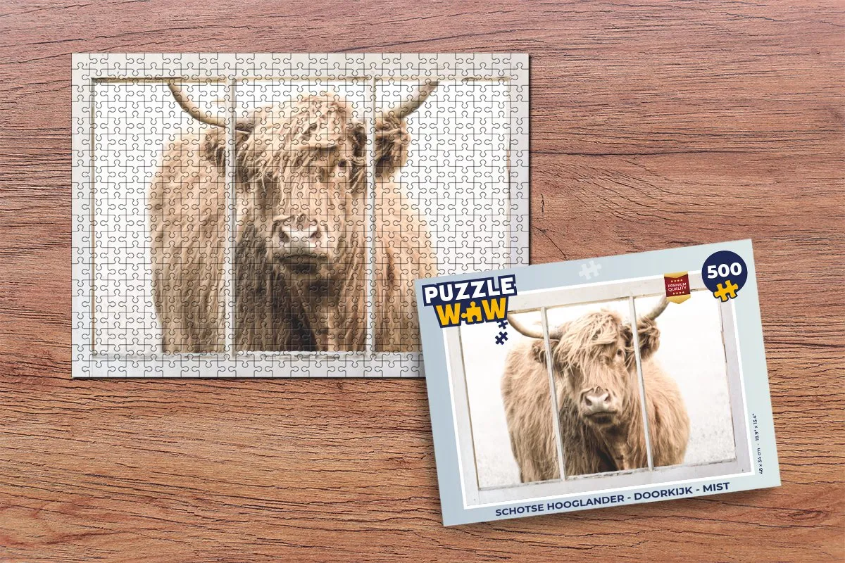 PuzzleWow Schotse Hooglander Legpuzzel 500 Stuks - Multicolor