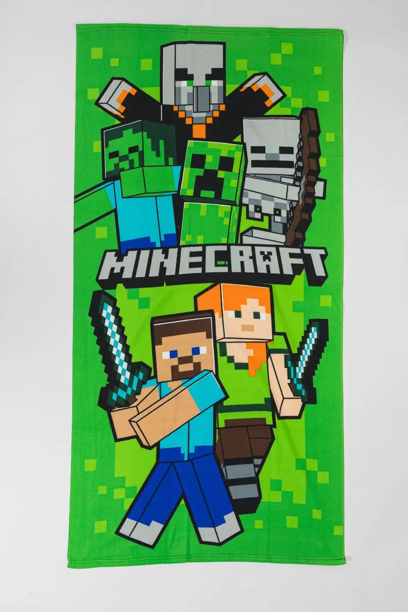 Minecraft groen strandlaken 70 x 140 cm