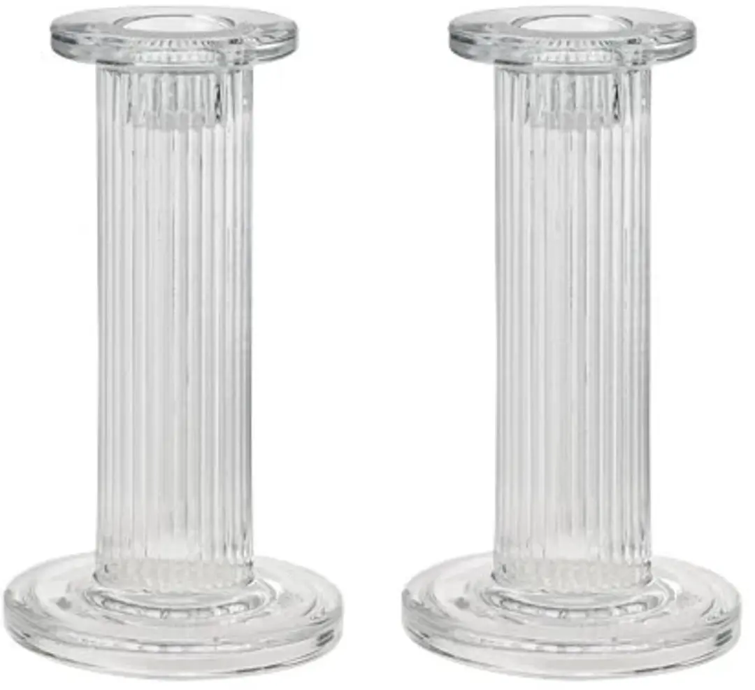 Stelton Pilastro kandelaar H13cm D7cm set van 2 helder