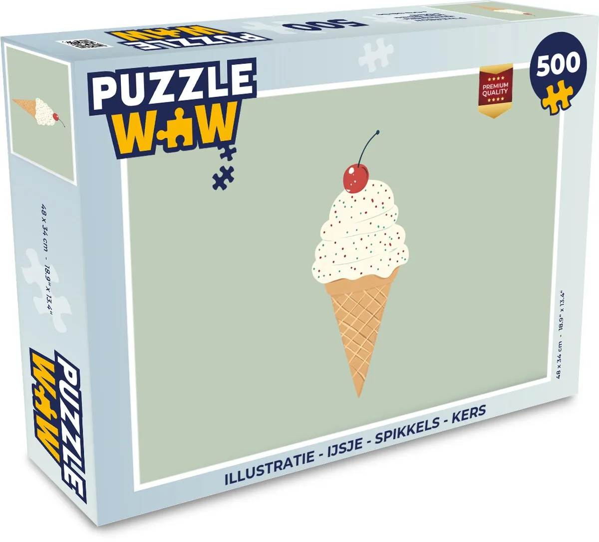 PuzzleWow IJsje Spikkels Kers Legpuzzel 500 Stuks - 8721179799053