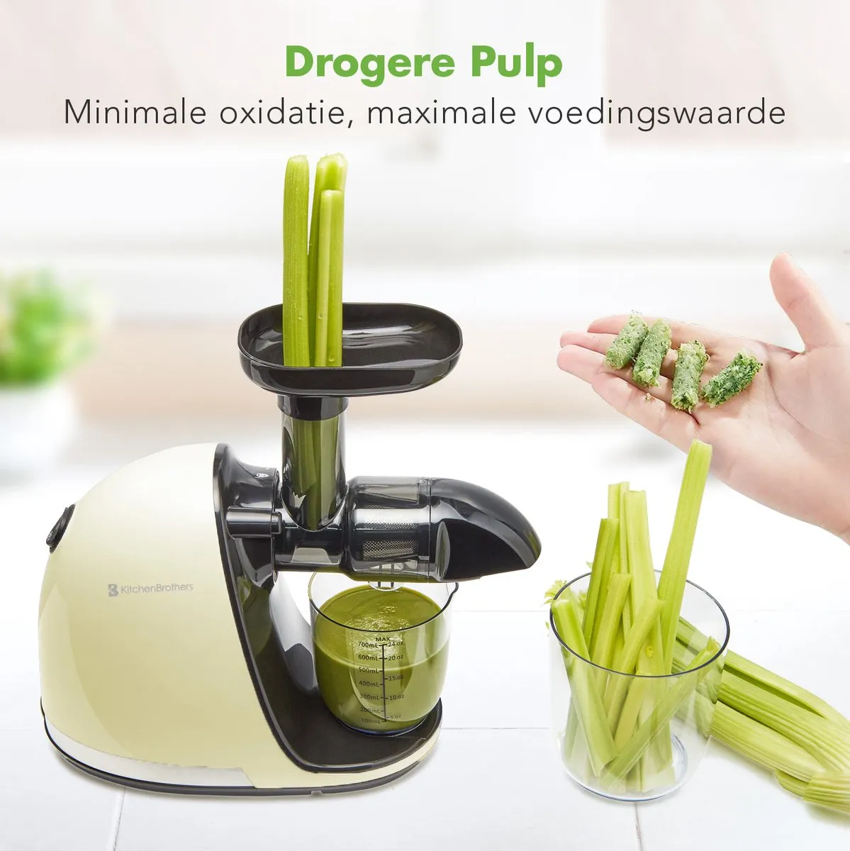 KitchenBrothers KB737 Slowjuicer 150W - 700ml - Champagne