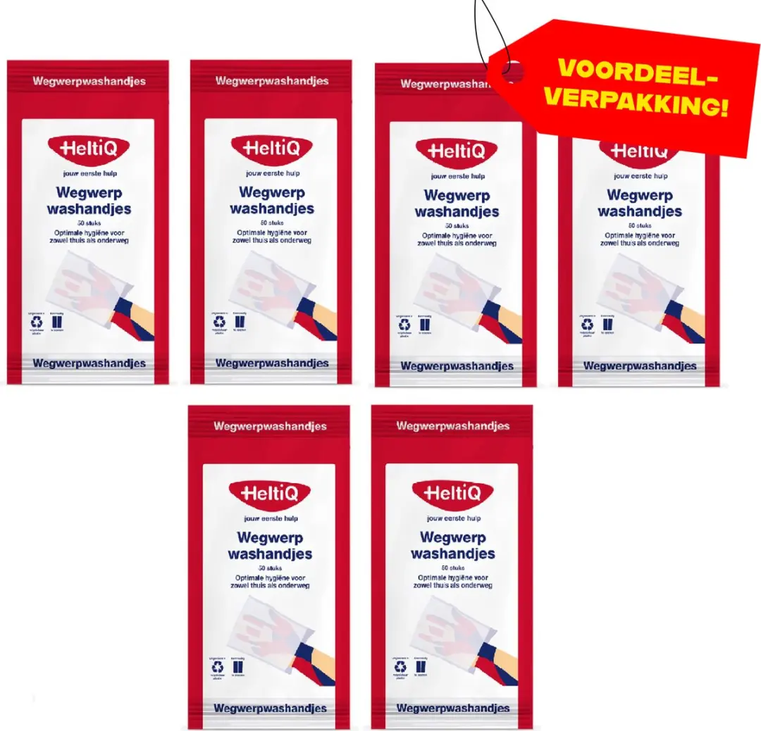6x HeltiQ Wegwerp Washandjes