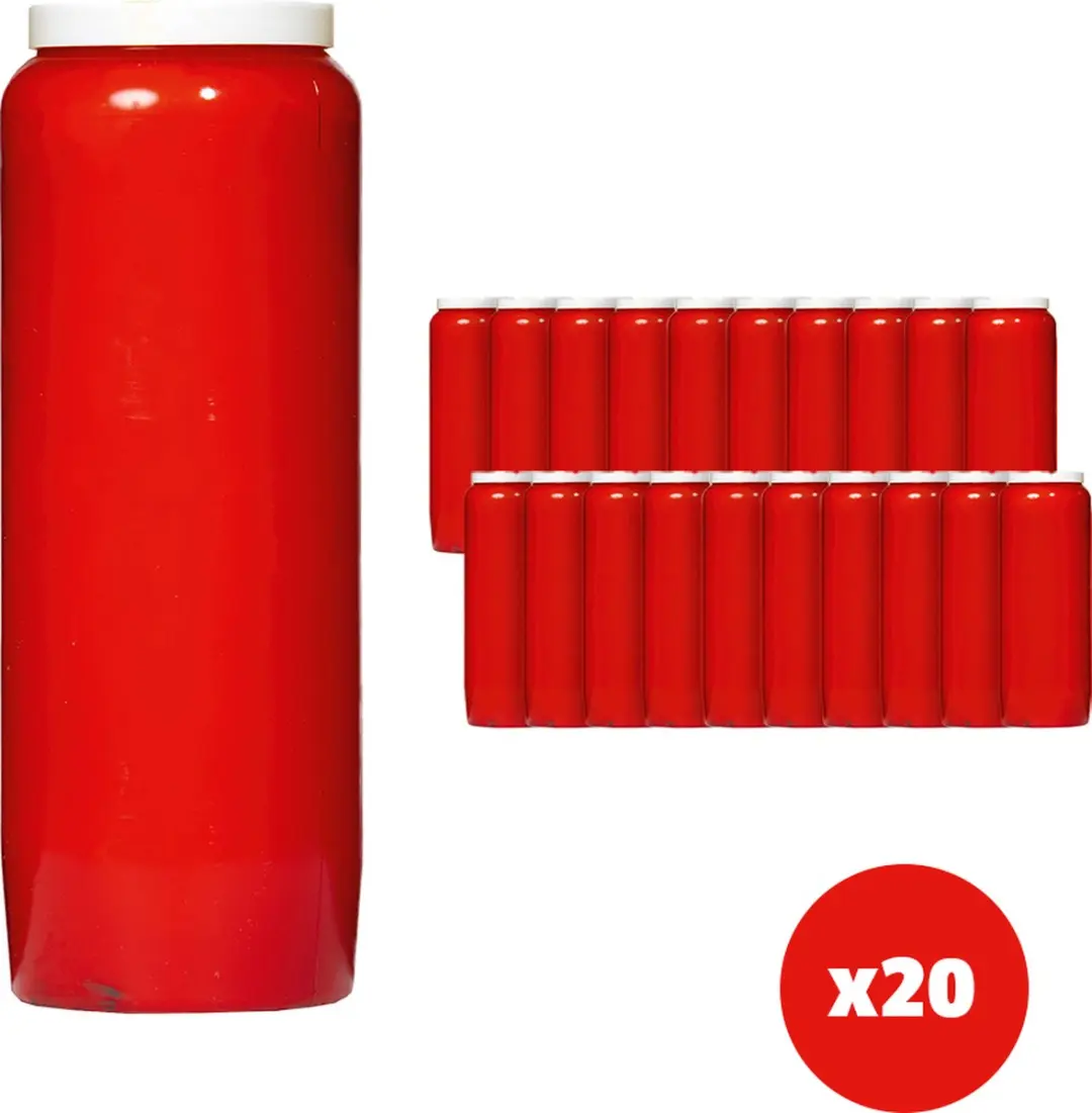 Spaas Noveenkaars Dagenbrander 20 Stuks - Rood - afbeelding 3 van 6