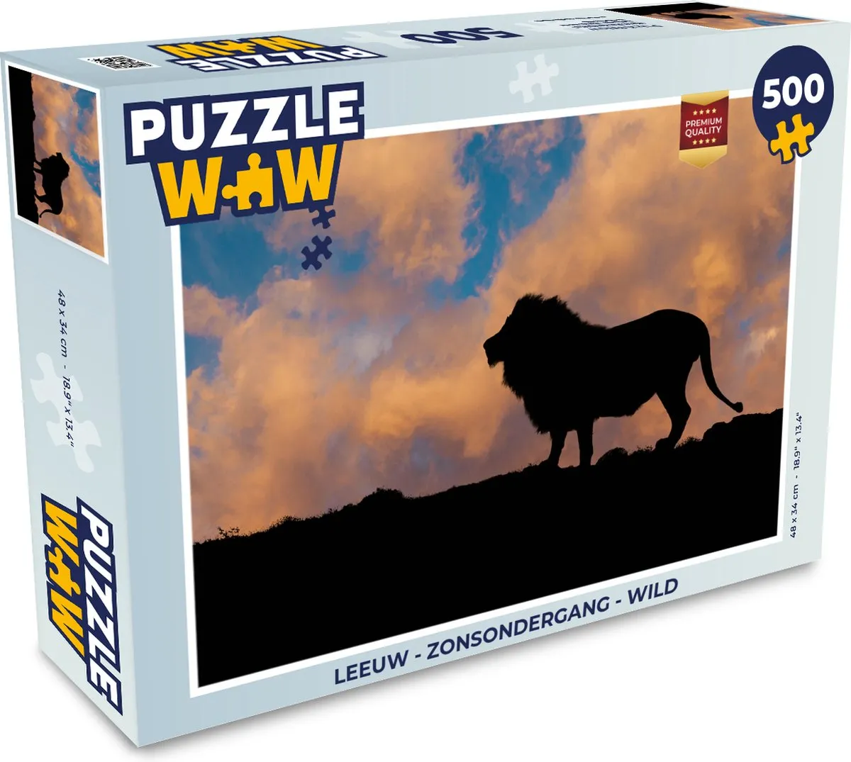 PuzzleWow Leeuw Zonsondergang Legpuzzel 500 Stuks