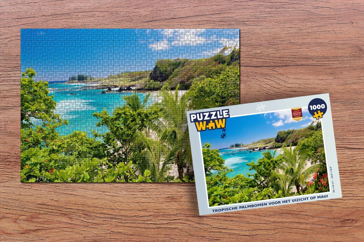 PuzzleWow Legpuzzel Tropische Palmbomen Maui 1000 Stuks - Multicolor