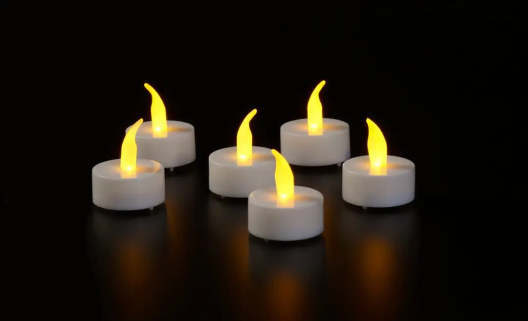 Anna's Collection LED Theelichtjes Geel Vlameffect - 6 Stuks - afbeelding 3 van 3