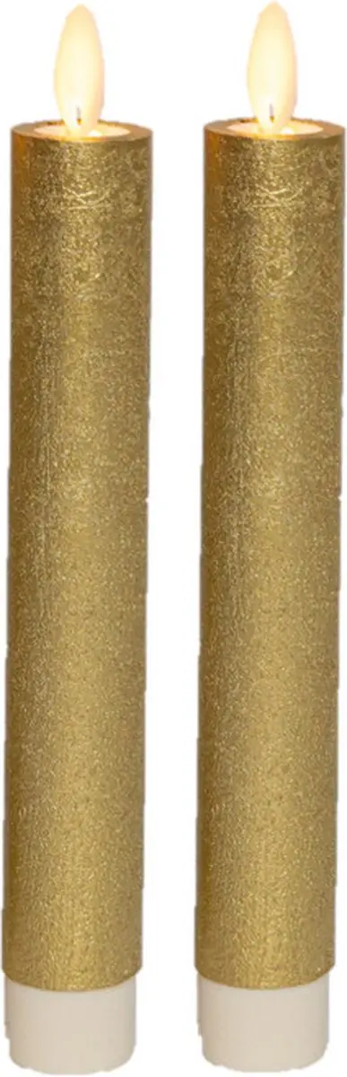 Anna's Collection LED Dinerkaarsen Goud 18cm - 2 Stuks - afbeelding 4 van 6