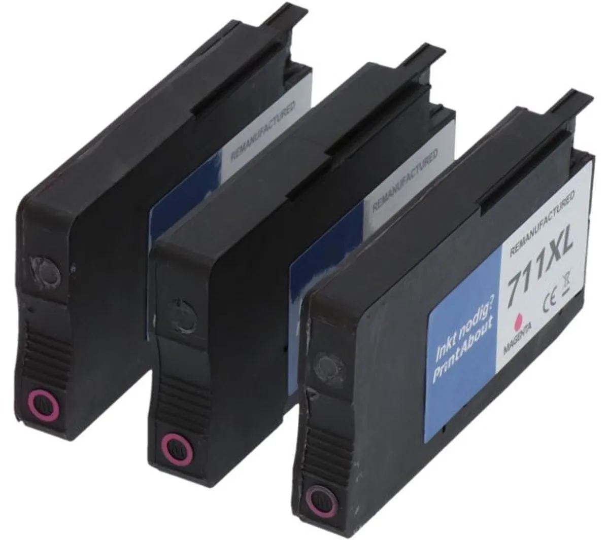 PrintAbout HP 711 CZ135A-PA2 Inktcartridge Magenta - 3 Stuks